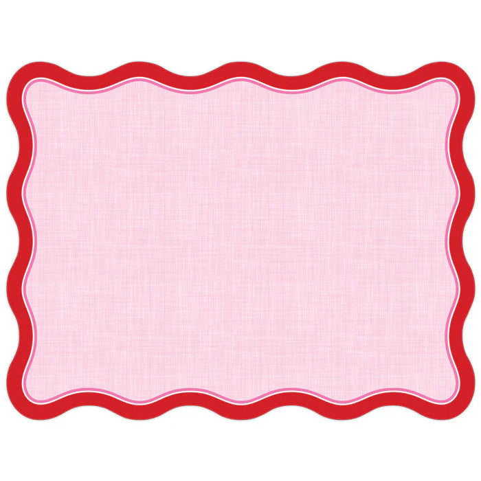 Pink and Red Wavy Edge Die-Cut Place Mats