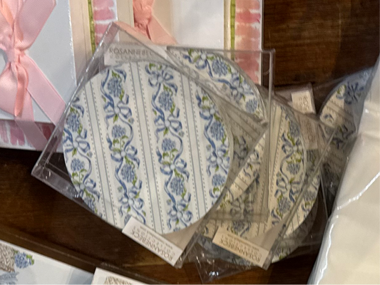 Round Coaster Blue Garden Party