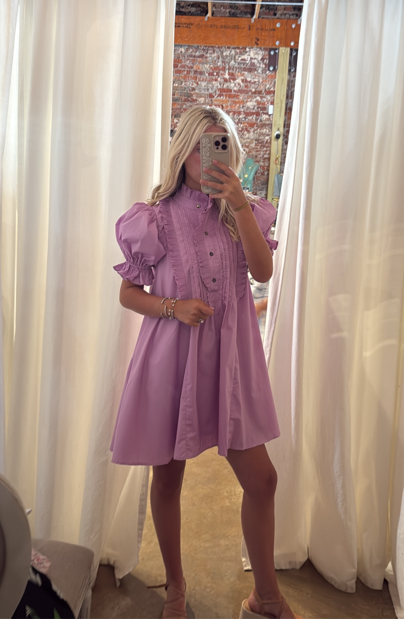 Puff Sleeve Mini Dress