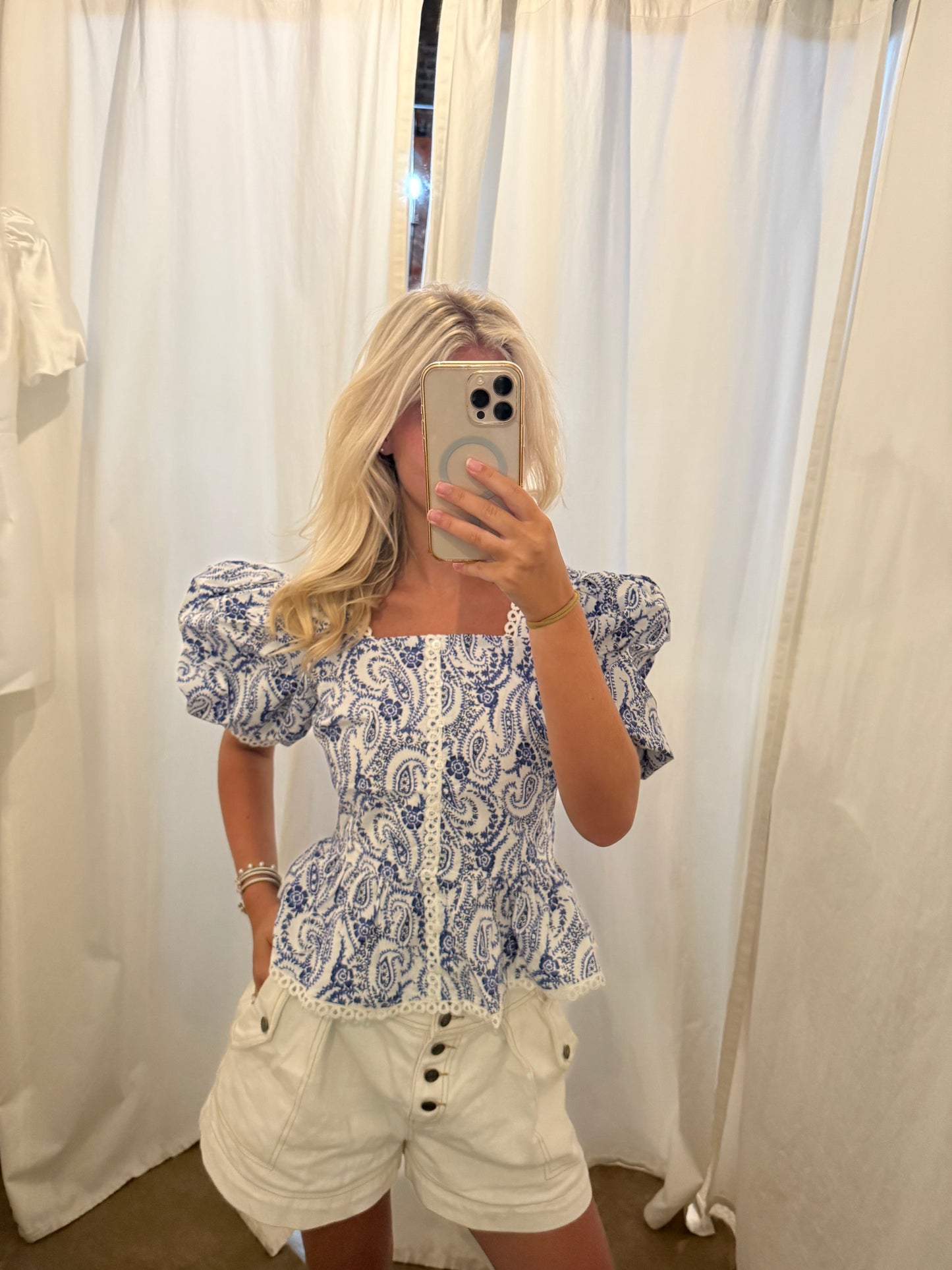 Blue Printed Top