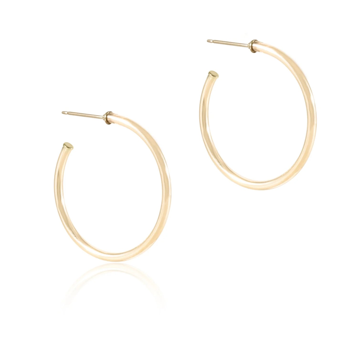 Round Gold 2" Post Hoop - 3mm - Smooth