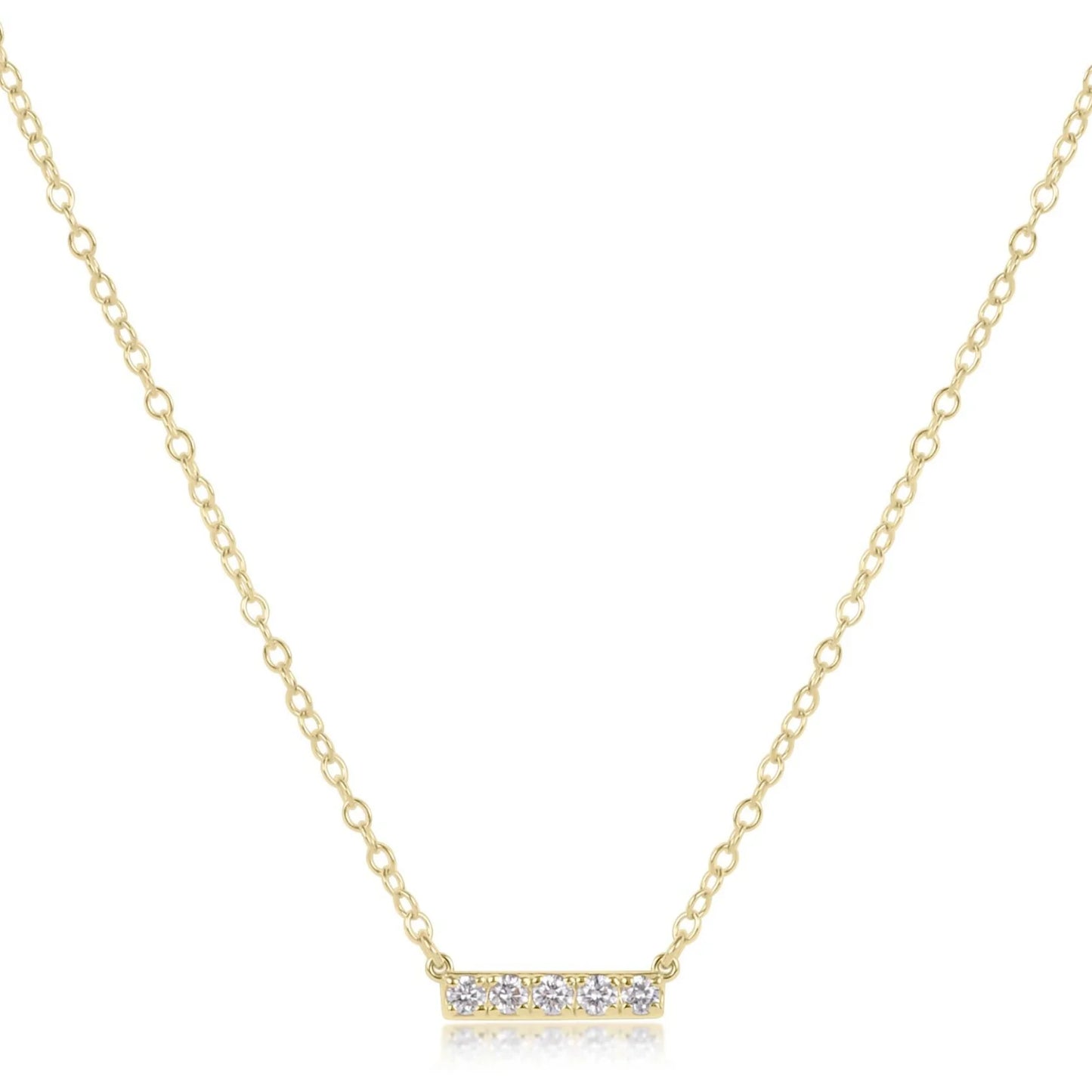 14 kt Gold and Diamond Significance Bar Necklace - Five