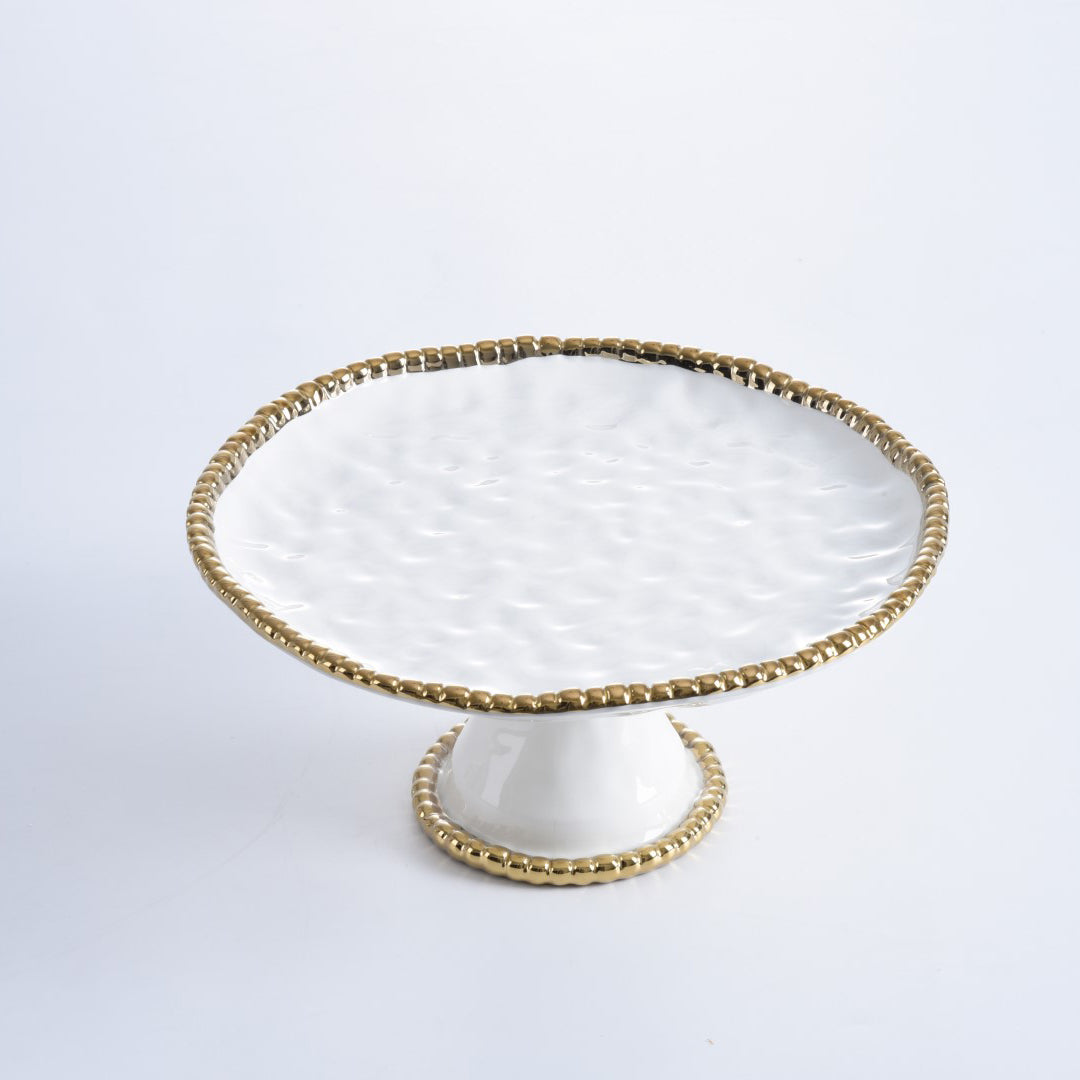 Round Cake Stand Pampa Bay Gold White CER1196WG