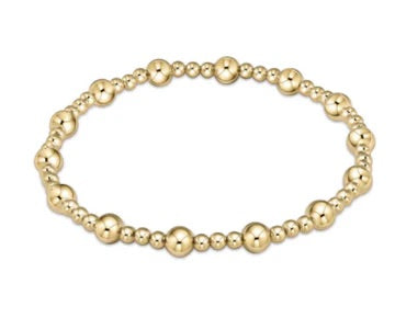 Classic Sincerity Pattern 5Mm Bead Bracelet - Gold
