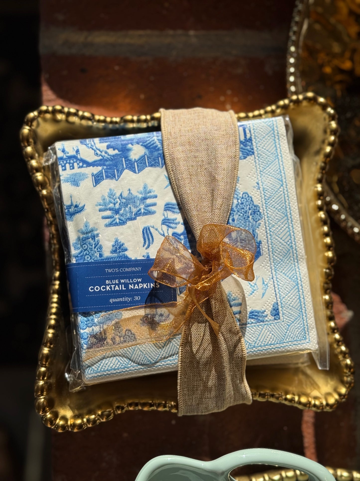 Blue Hydrangea Cocktail Napkins Set of 6