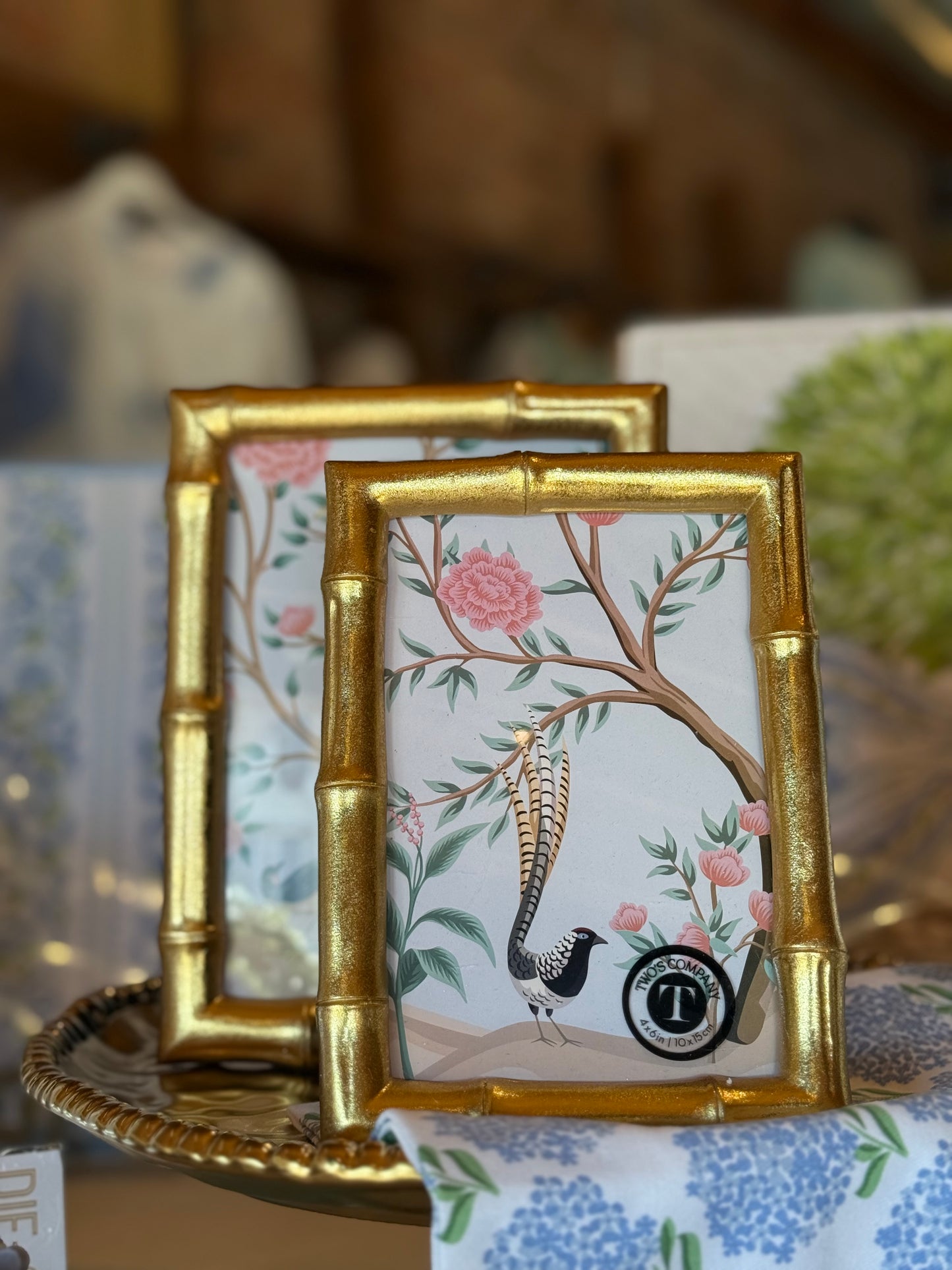 Set of 2 Gold Faux Bamboo Photo Frames