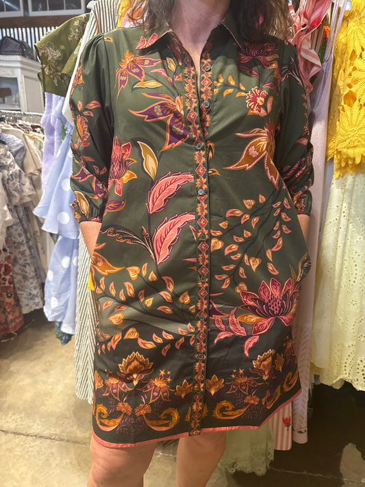 Maude Ada Green and Pink Floral Dress