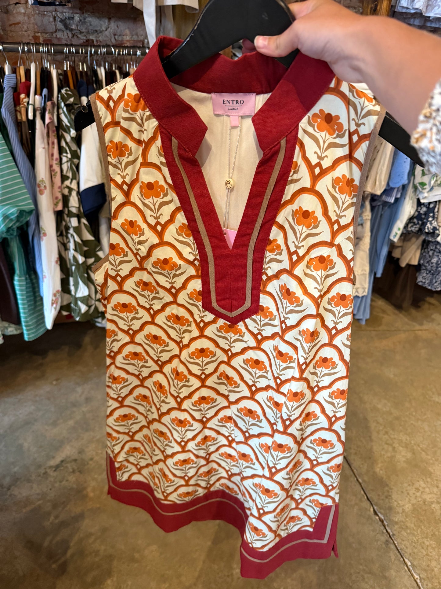 Block Print Mini Dress