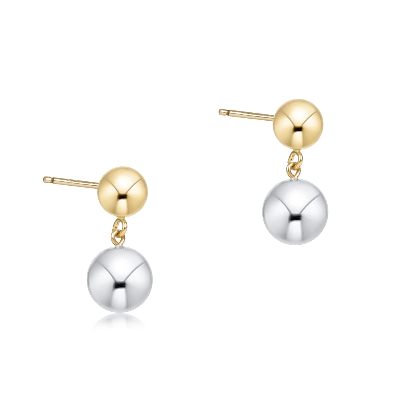 Classic 8mm ball drop stud - mixed metal