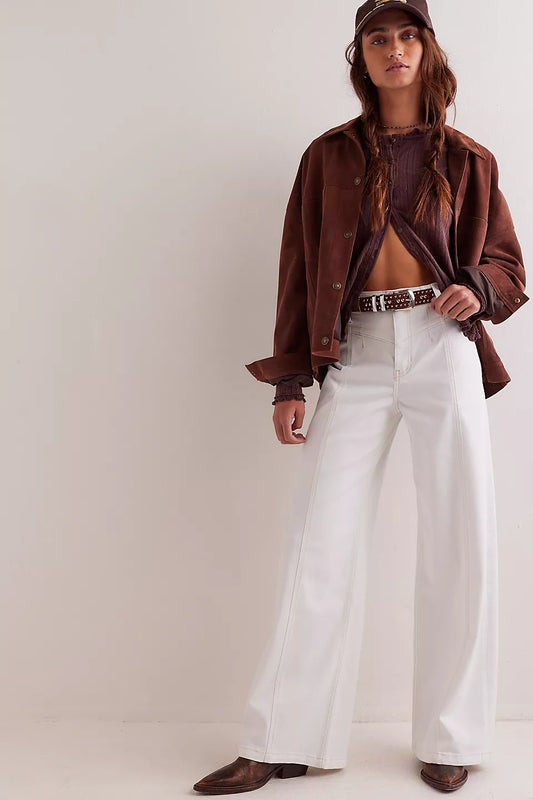 Ivory We The Free Libre Wide-Leg Jeans