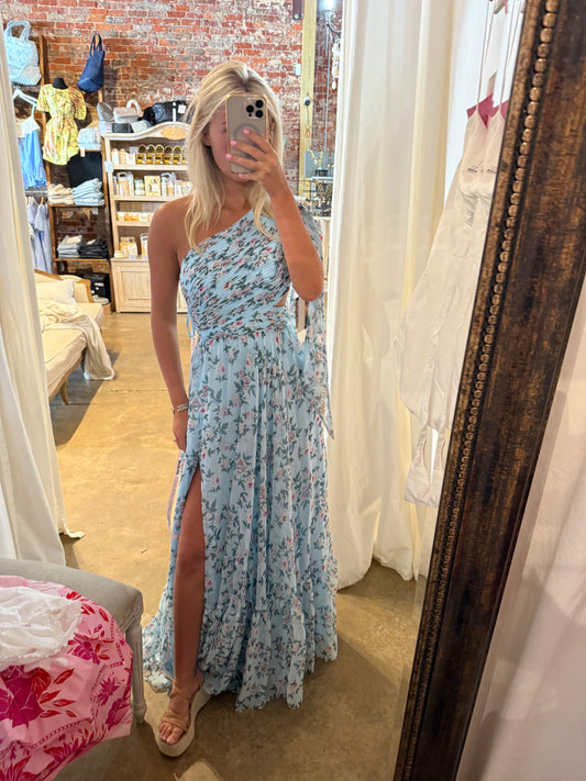 Mac Duggal Blue Foral formal