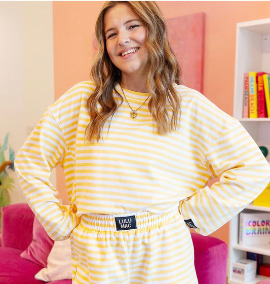 Yellow Stripe Lulu Mac Top