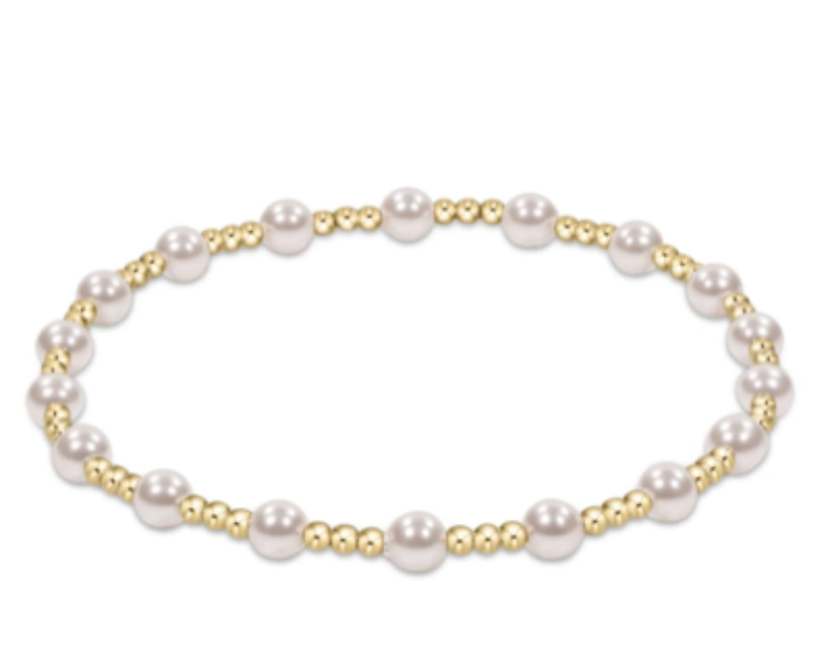 Classic Sincerity Pattern 4mm Bead Bracelet Pearl ENEWTON