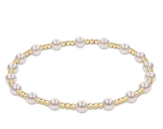 Classic Sincerity Pattern 4mm Bead Bracelet Pearl ENEWTON