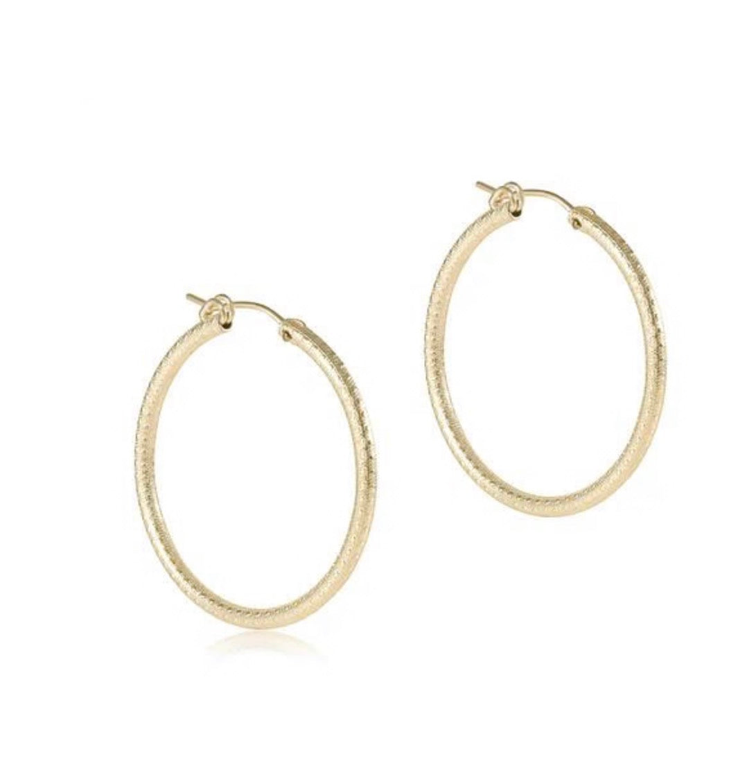 Round Gold 1.25” Hoop- Textured