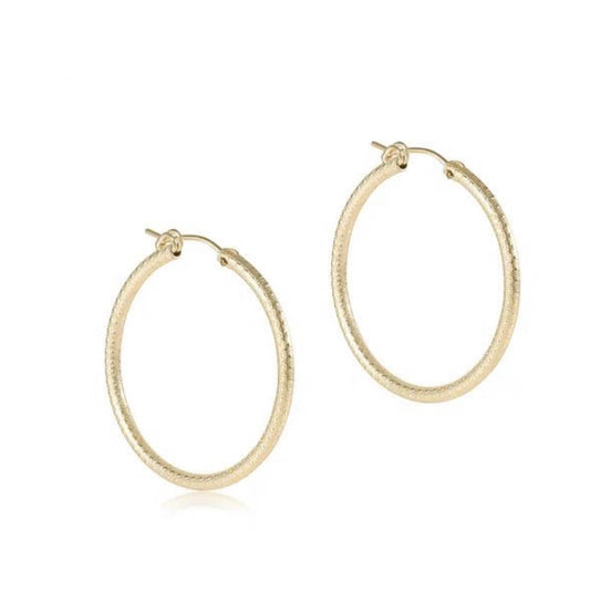Round Gold 1.25” Hoop- Textured
