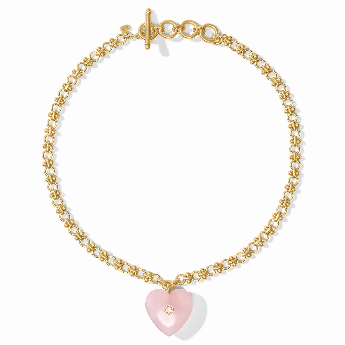 Heart Necklace Pink Quartz