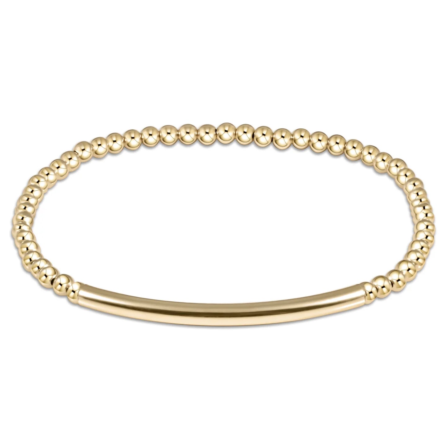 classic gold 3mm bead bracelet - bliss bar smooth
