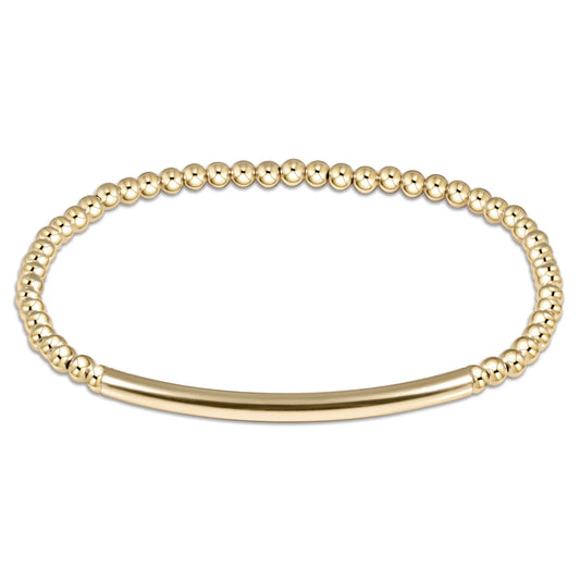 classic gold 3mm bead bracelet - bliss bar smooth