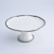Round Silver Cake Stand CER1196W