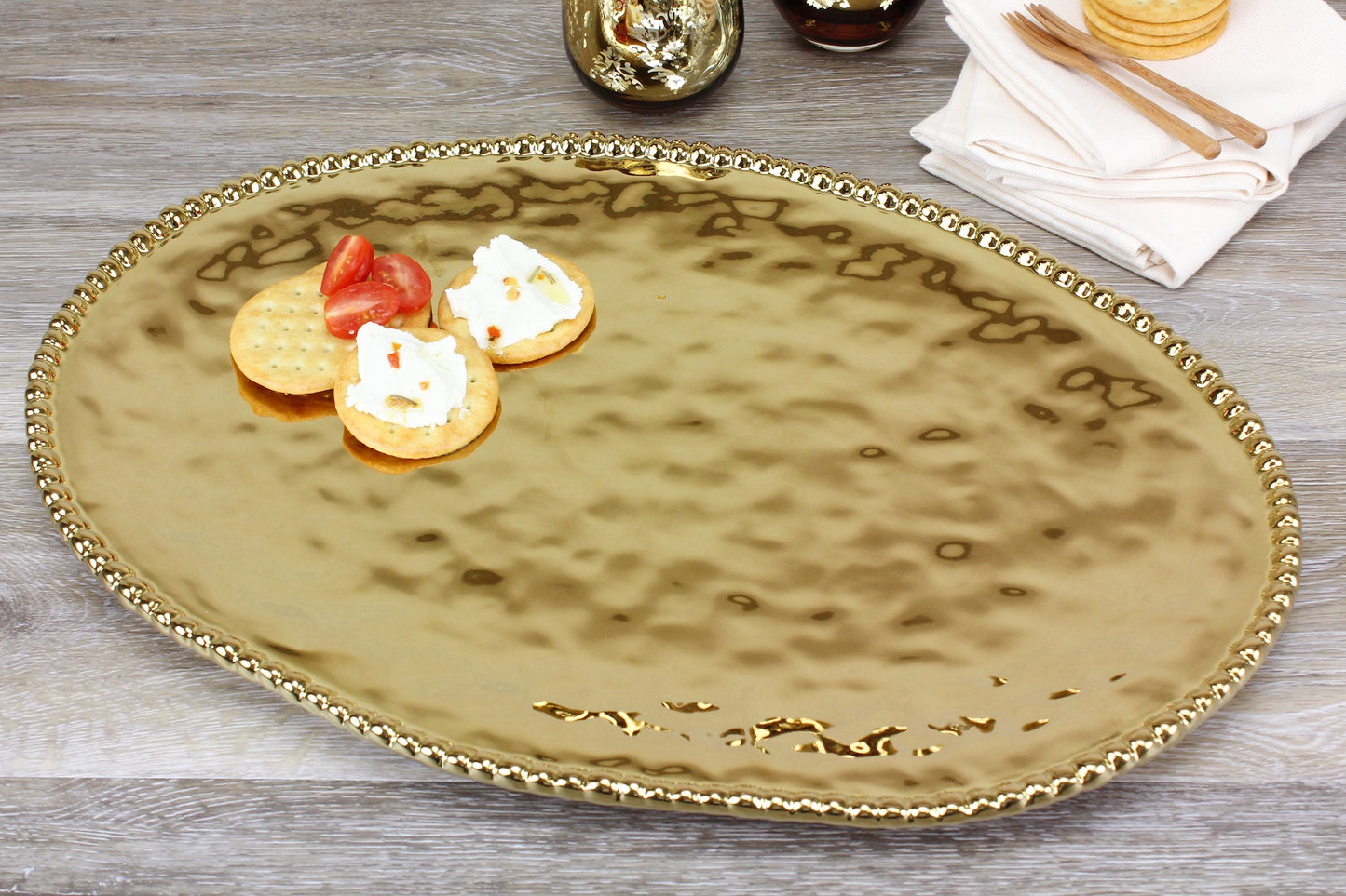 Large Oval Platter Gold Pampa Bay CER1723