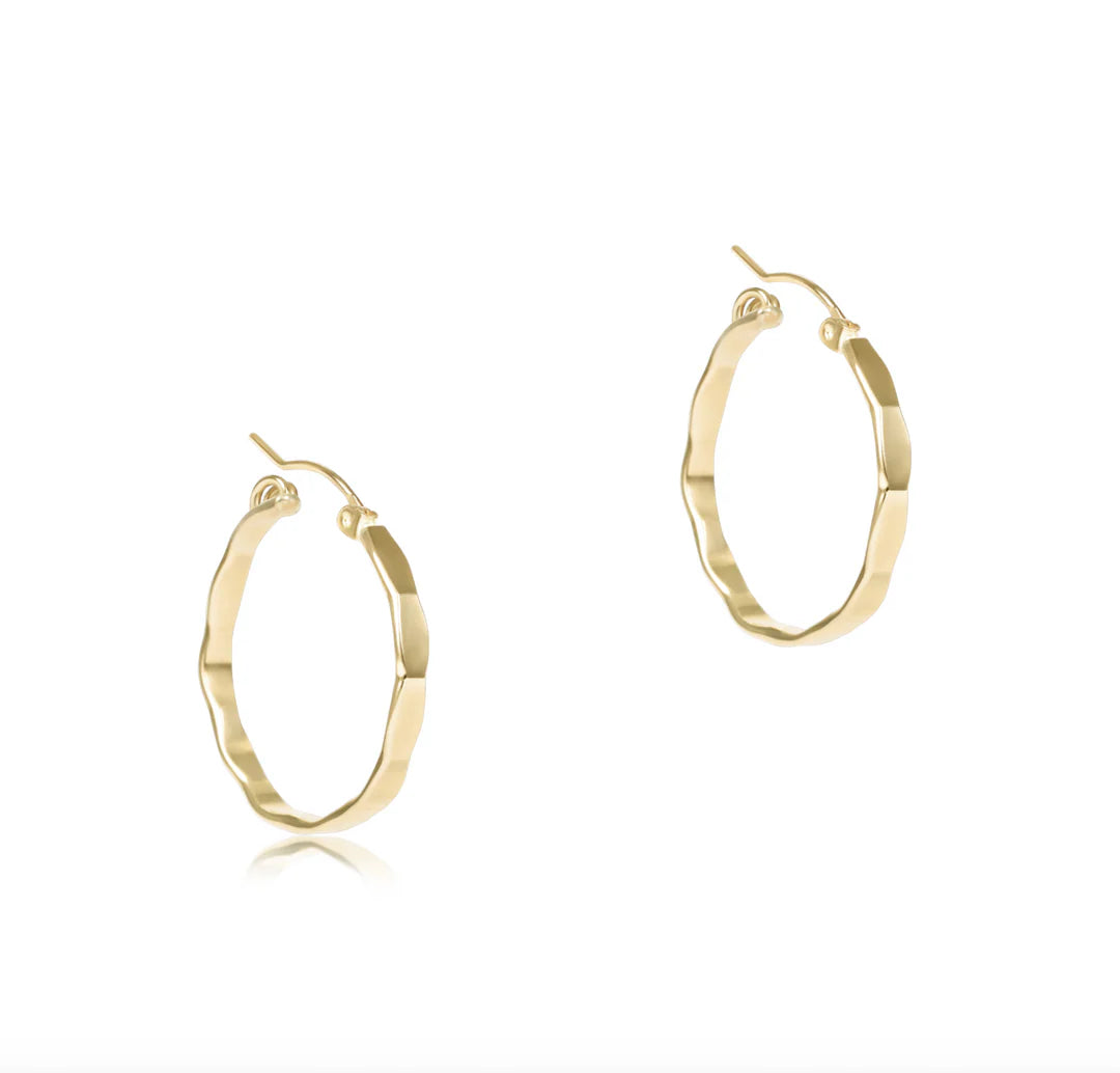 Scalloped Rim Gold 1.25" Hoop - Smooth Enewton