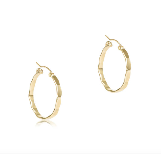 Scalloped Rim Gold 1.25" Hoop - Smooth Enewton