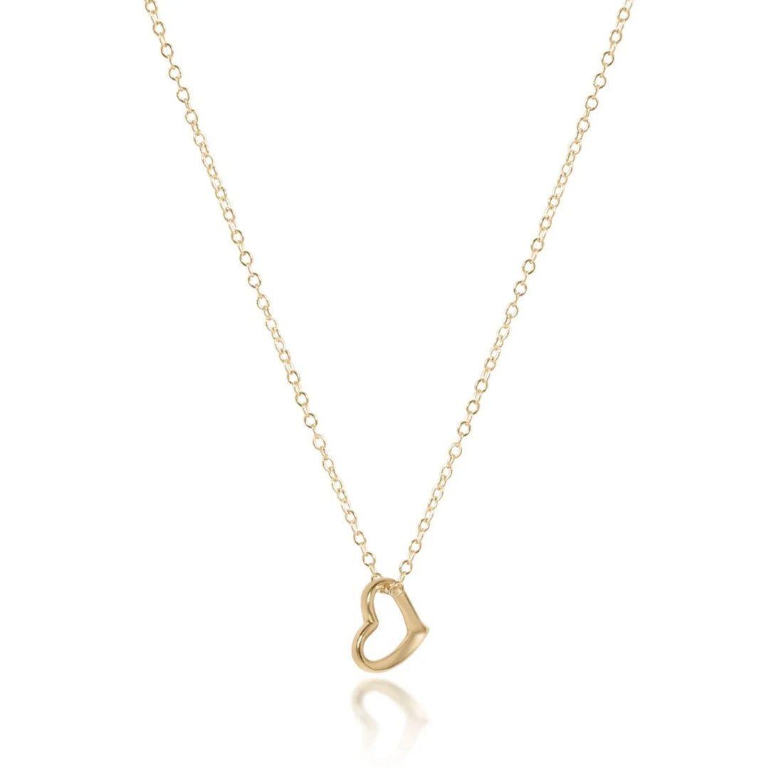 Gold 16" Necklace - Love Charm