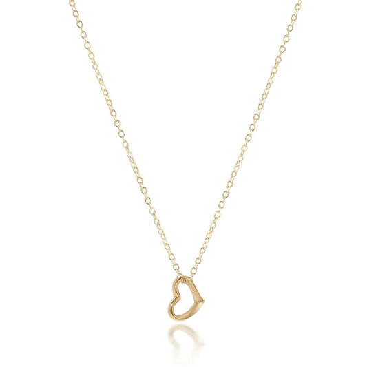 Gold 16" Necklace - Love Charm