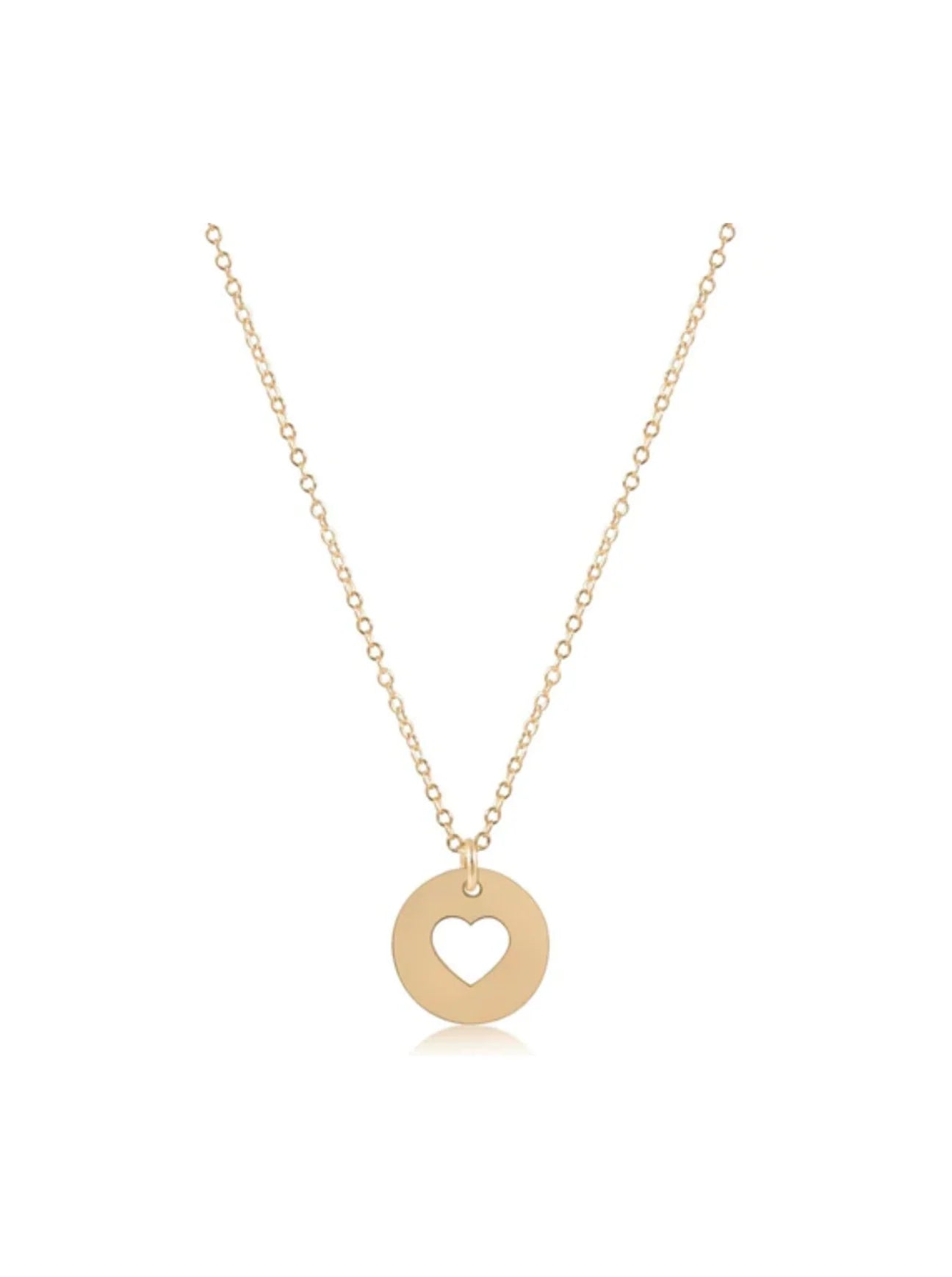 16" Necklace Gold Love Gold Disk