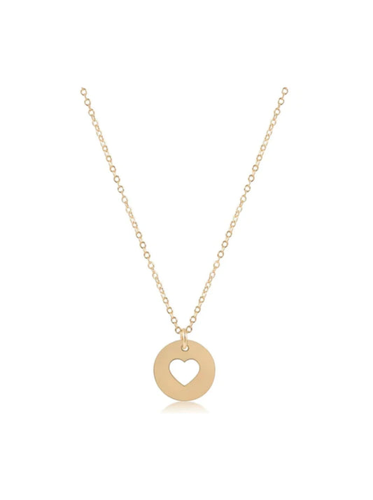 16" Necklace Gold Love Gold Disk