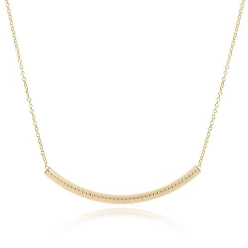 Gold 16" Bliss Bar Textured Necklace