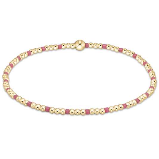 hope sincerity pattern 2mm bead bracelet - bright pink