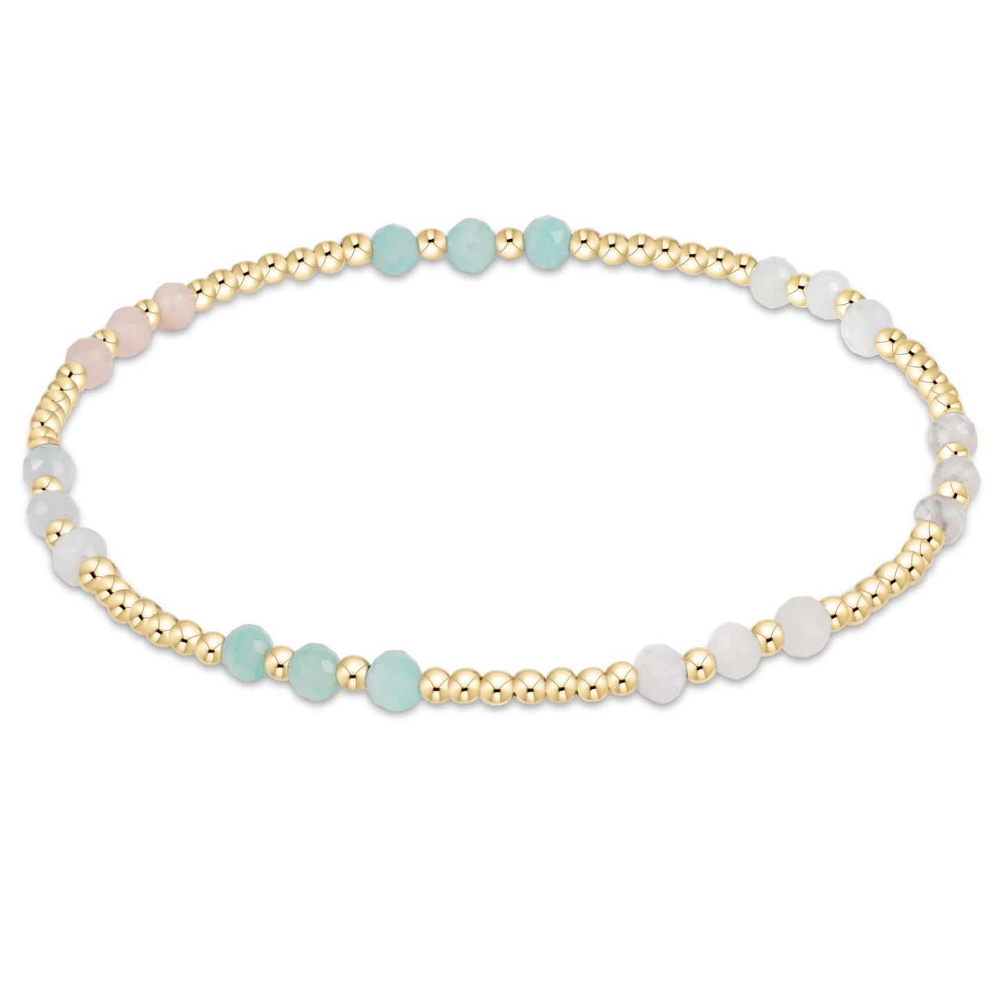 gemstone gold joy pattern 3mm bead bracelet - hot mess ss25