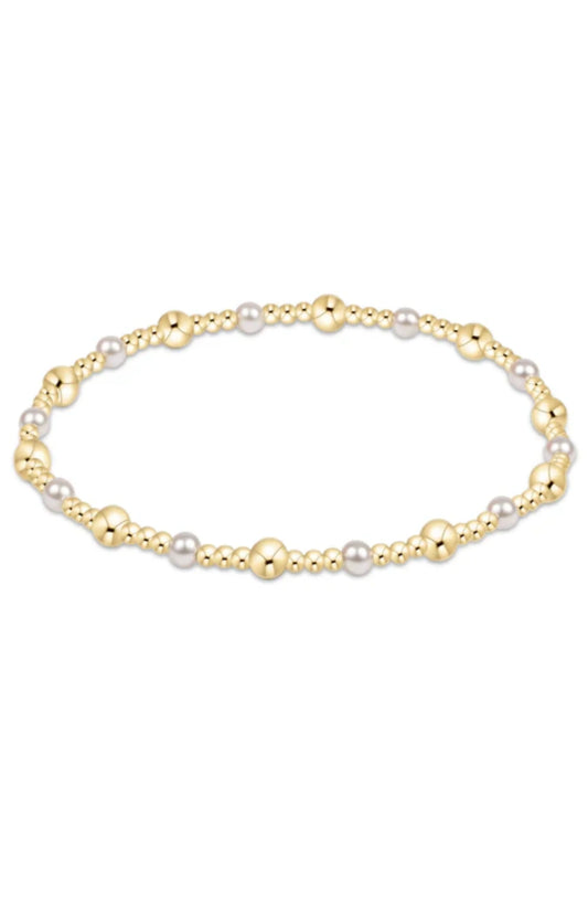 Enewton - Classic Gold Sincerity Pattern 4mm Bead Bracelet - Pearl