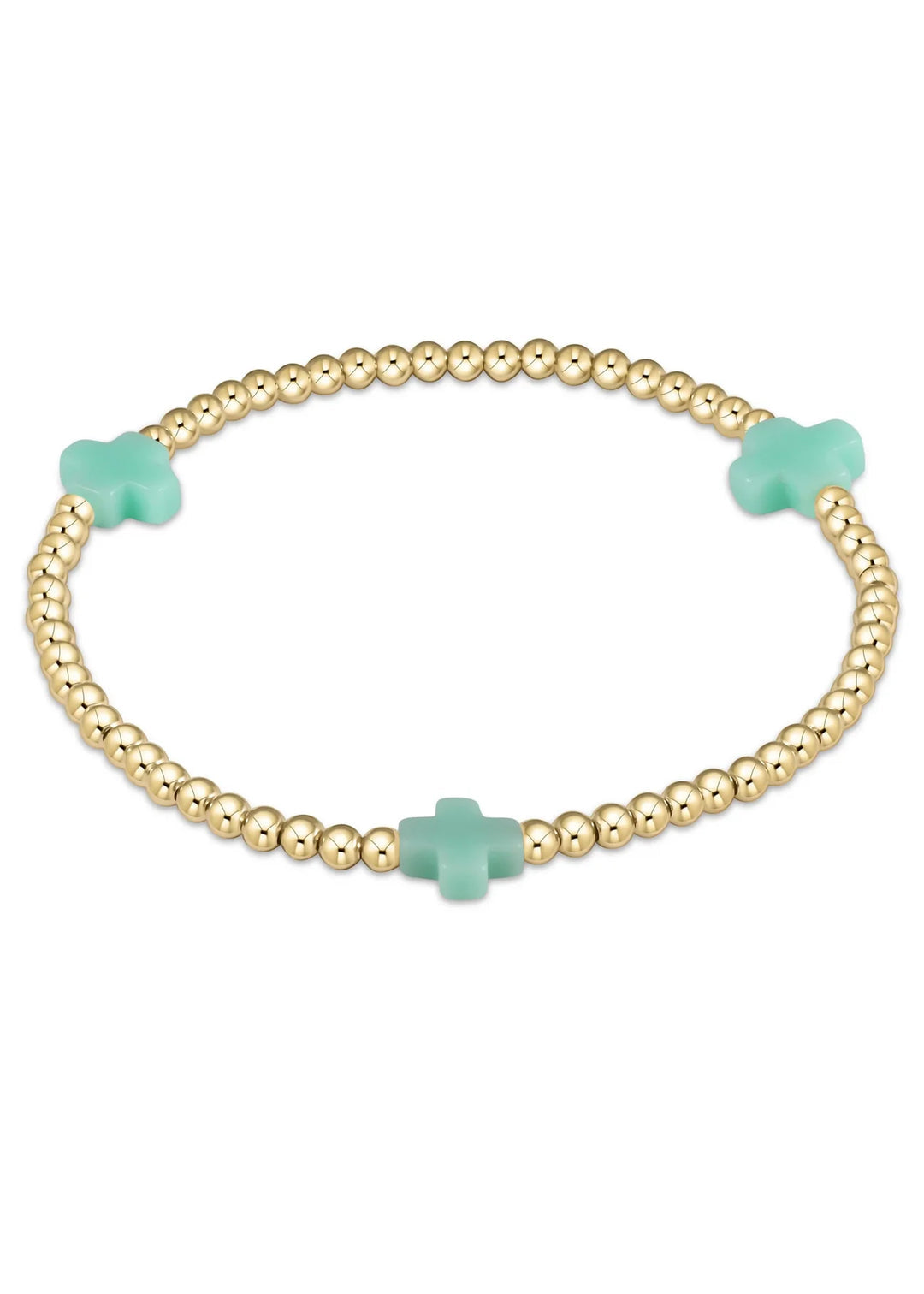Egirl Signature 3mm Cross Bracelet Gold Mint
