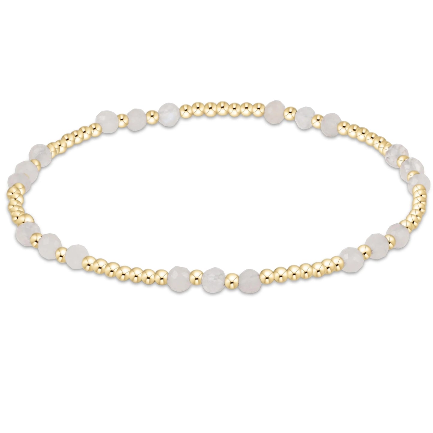 gemstone gold joy pattern 3mm bead bracelet - moonstone