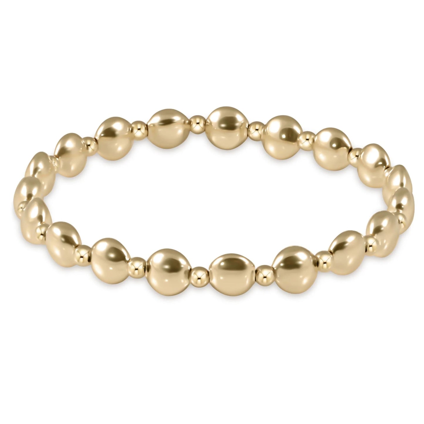 honesty gold grateful pattern 6mm bead bracelet