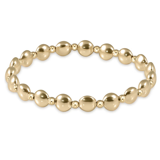 honesty gold grateful pattern 6mm bead bracelet