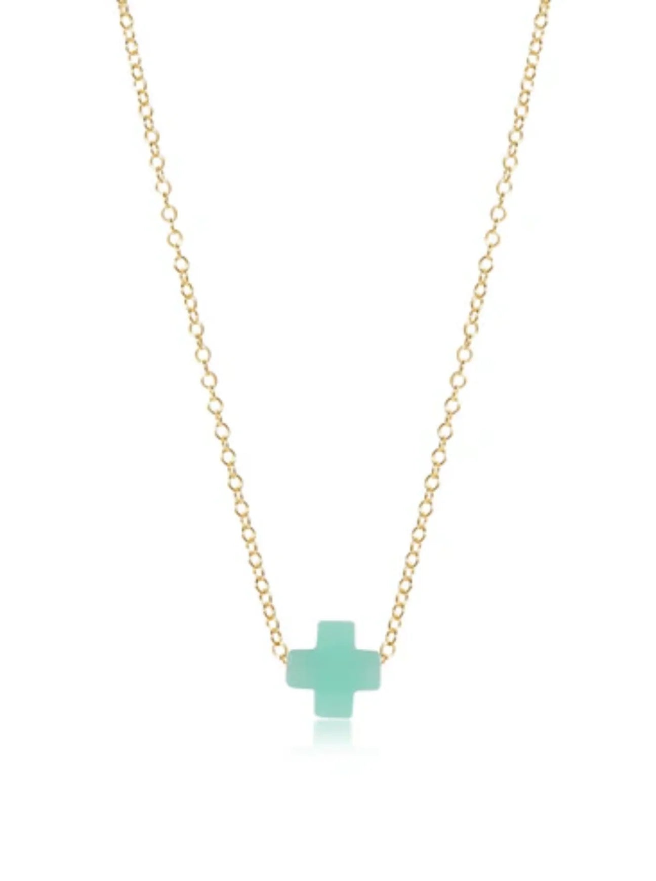 16" Necklace Gold-Signature Cross Mint
