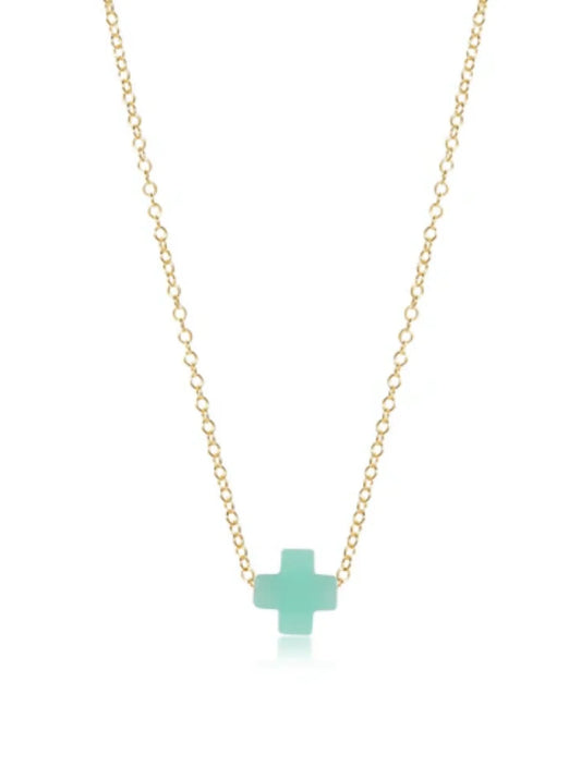 16" Necklace Gold-Signature Cross Mint