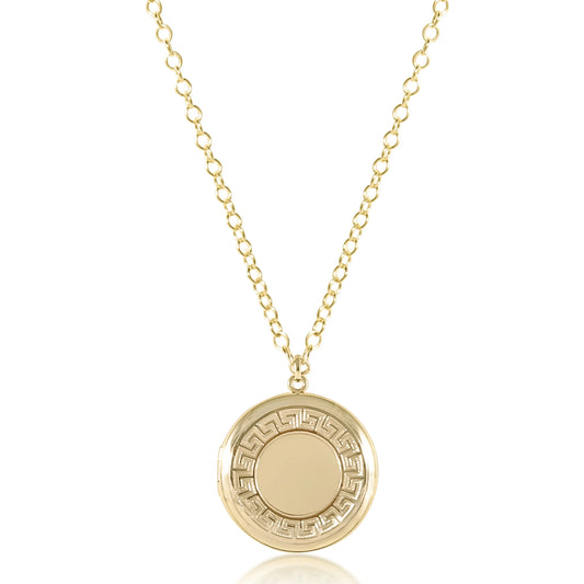 18 Necklace Gold Cherish Medium Locket Gold