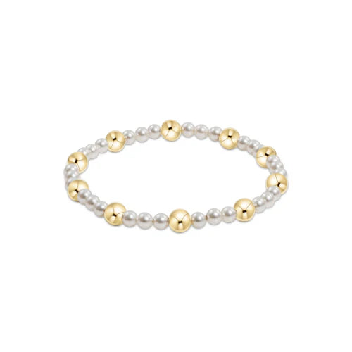 Pearl Sincerity Pattern Bead Bracelet - 6mm Gold