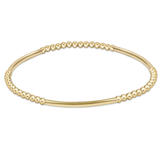 bliss bar gold pattern 2.5mm bead bracelet - gold