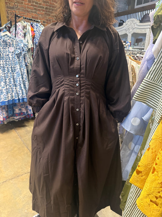 Brown Hayden Midi Dress