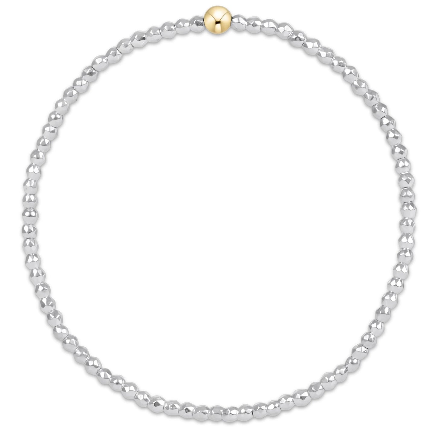 egirl bright silver faceted hematite 2mm bead bracelet