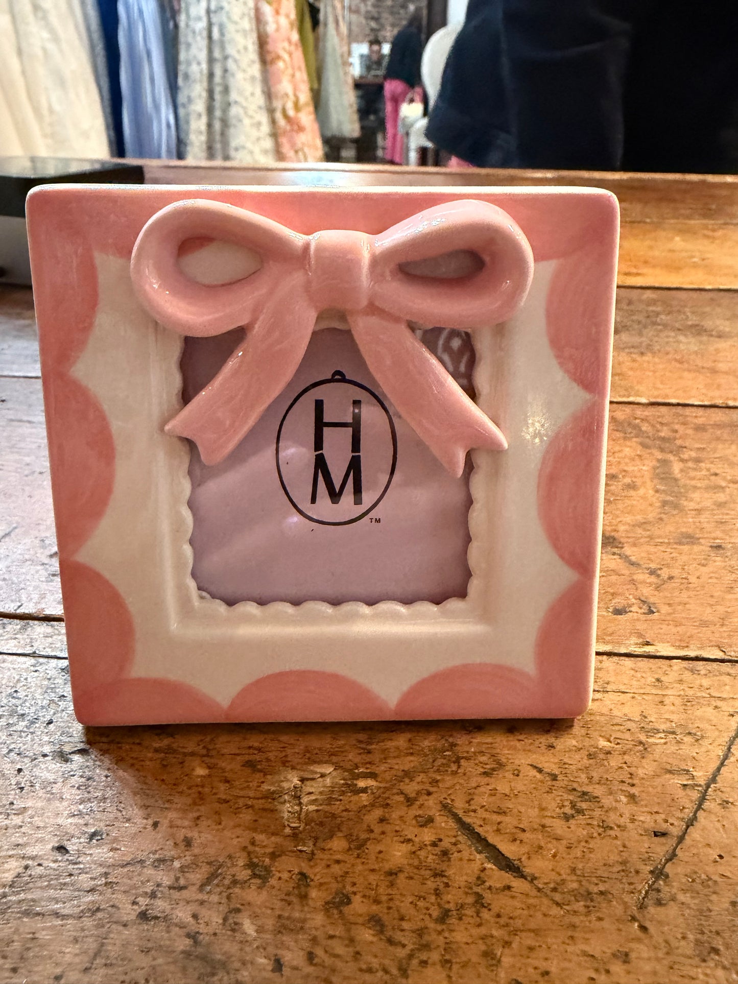 Bow, Pink & White Photo Frame
