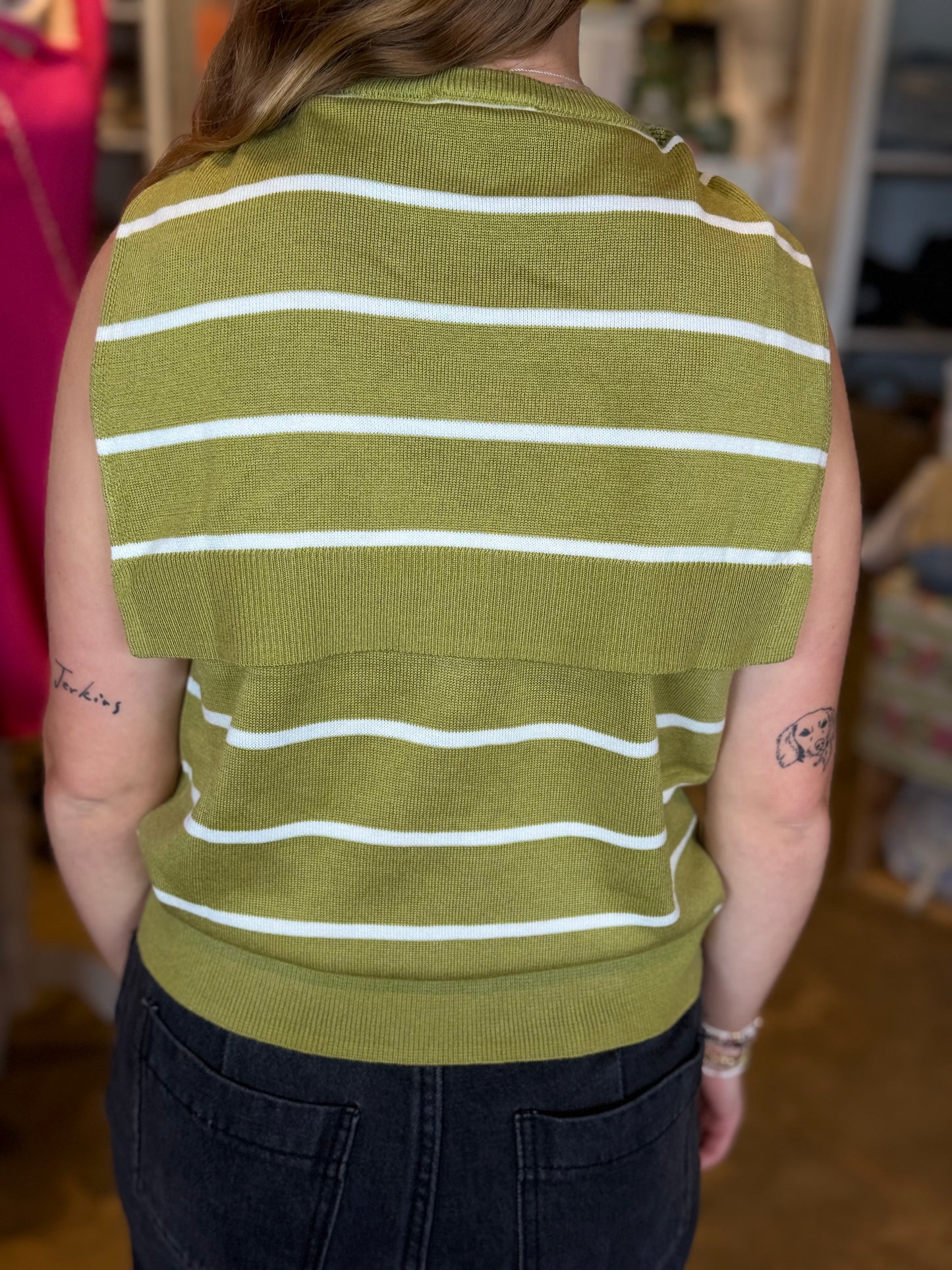 Chartreuse Tie Neck