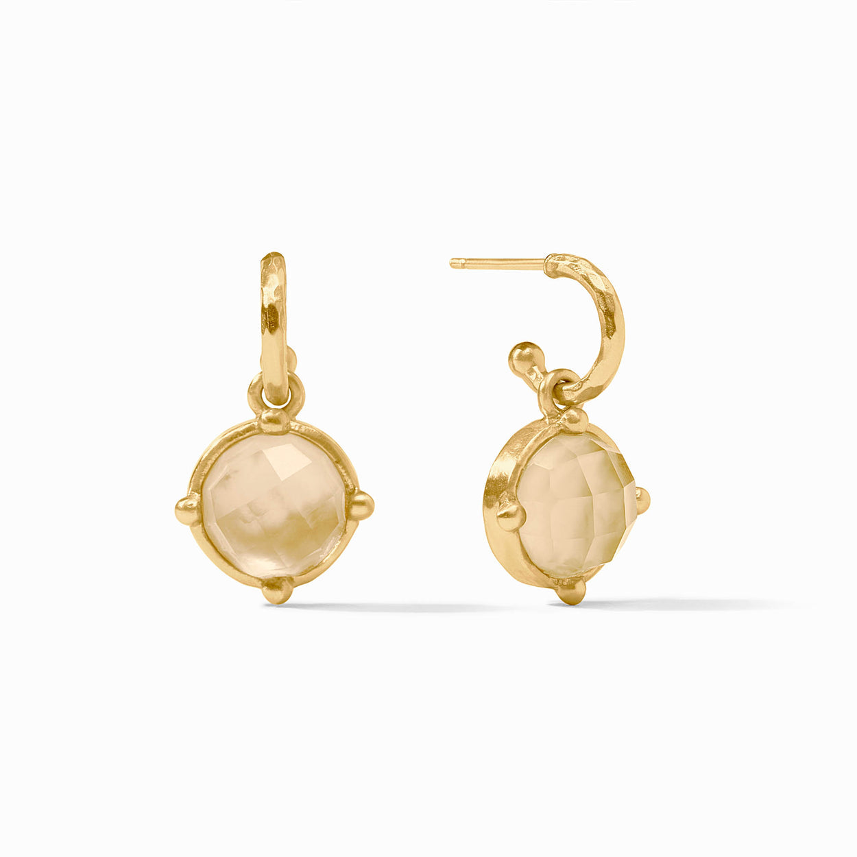 Honeybee Hoop & Charm Earring-Iridescent Champagne
