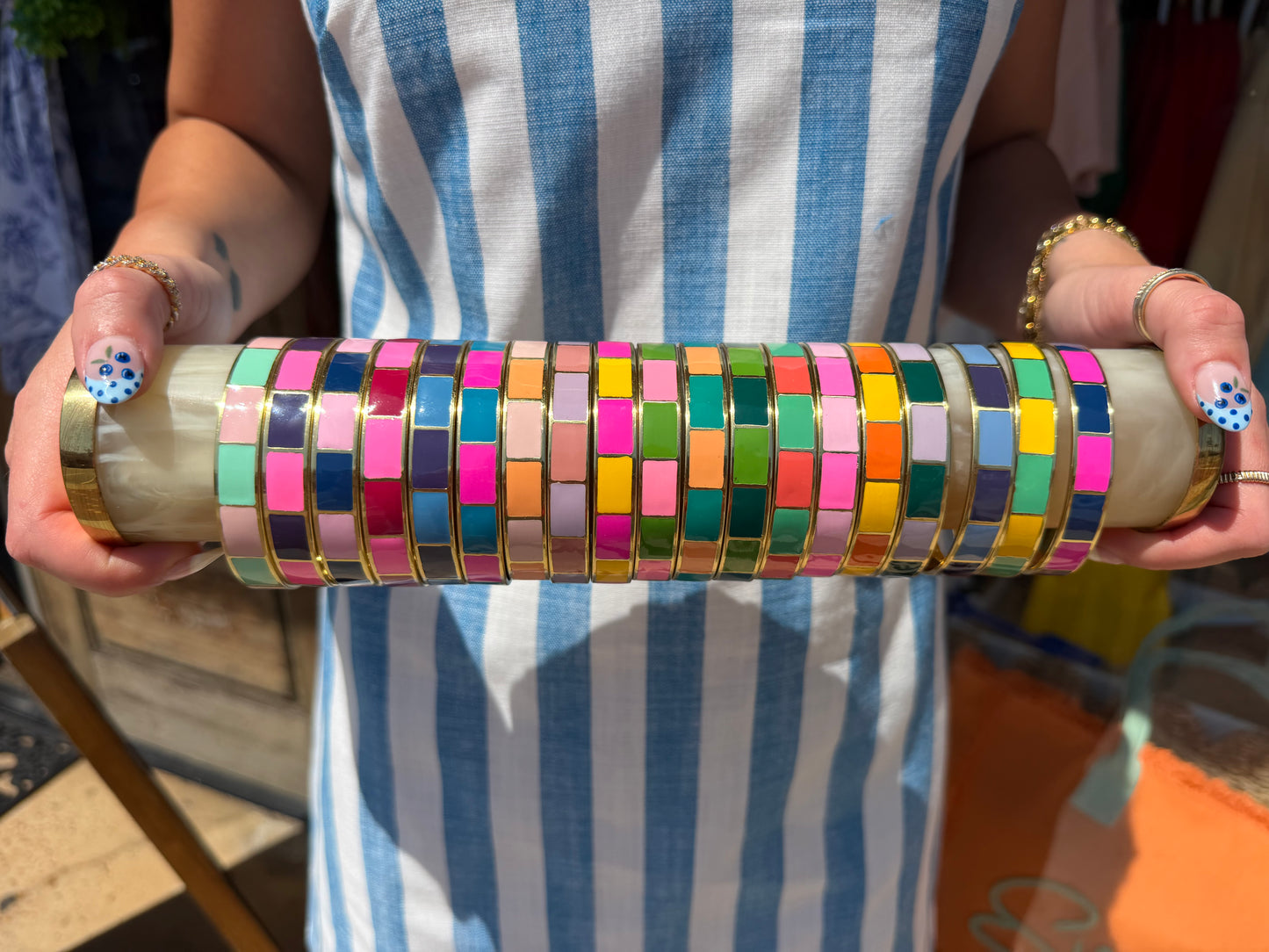 Spangle Color Block Bangle 10mm